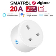 SMATRUL Tuya Zigbee 10/16/20A UK Plug WiFi Smart Socket Smart Home Adapter Smart Life APP Timer Voic
