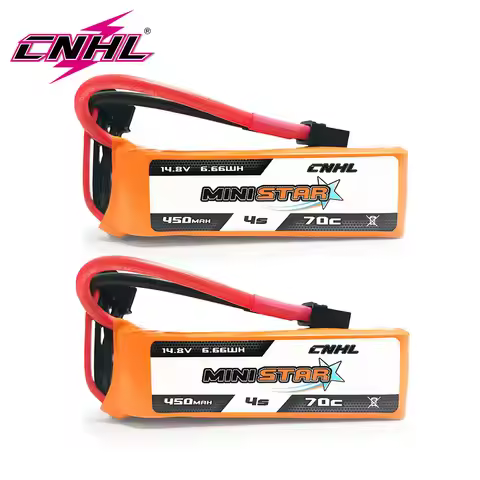 2PCS CNHL Lipo Battery 4S 14.8V 450mAh 70C MiniStar With XT30U Plug For Mini Quad RC FPV Airplane Qu