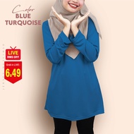 QAYRAA P2 BUDAK Muslimah Jersey Plain - Size: 22-32 /Black/Red/Dusty Rose/Grey/Blue/Purple/Green/Mar