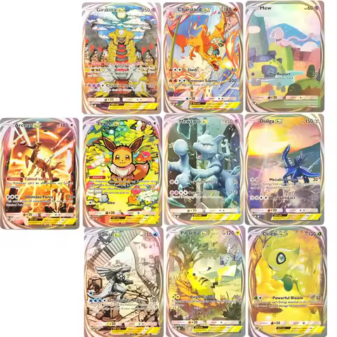 DIY Pokemon PTCG Pocket Cards Immersive Giratina EEVEE Mewtwo Charizard Arceus Mew Celebi EX APP Gam
