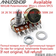 【Trending Now】 5pcs WH148 B1K B2K B5K B10K B20K B50K B100K B250K B500K B1M 3pin 15mm 1K 2K 5K 10K 20