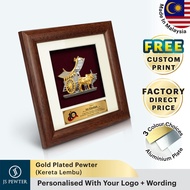 (JS Pewter) Malaysian Culture Gold Plated Pewter | 7"x7" Solid Frame | Souvenir Gift | Personalised 
