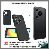 HP [ Hansvano ] Silicone Blackhp For HUAWEI PURA 80 80PRO/ 80ULTRA/ 70 70 PRO 70 ULTRA/ Y5 2018/ NEW