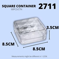 SQUARE CONTAINER 2711 正方型饼干塑料瓶罐盒巧克力盒子甜品打包盒子 CHOCOLATE COOKIES CONTAINER PLASTIC BOX BISKUT RAYAFUFON