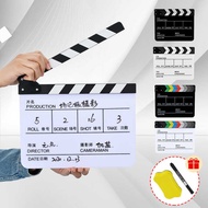 Selens Video Scene Clapper Board Acrylic Dry Erase Director TV Movie Film Action Slate Clap Cut Prop