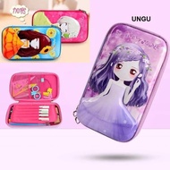 UNGU Smiggle EVA Hardcase PRINCESS 3D Pencil And Stationery Case - Purple DR404