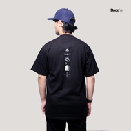 Badger Basic T-shirt PLACE NIGHT Black - Cotton 24s Baju T Shirt Lelaki
