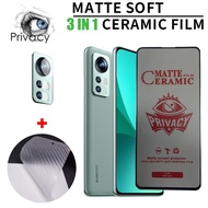 3 in 1 Ceramics Matte Privacy Anti Fingerpint Screen Protector For Xiaomi 12 11T Pro Lite 5G NE Mi 11 11i 10 8 Lite 5G