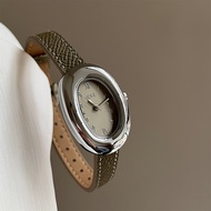 IEKE Gray Series Belt Womens Watch Small Square Watch Niche Fashion Retro Quartz Watch by