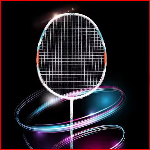 Adult Both Offensive and Defensive Training Badminton Racquet 8U Carbon Fiber Strong Anti-torsion Su