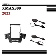 PSLER For Yamaha XMAX300 XMAX 300 Mobile Phone Holder Extension Rearview Mirror Rear View Bracket 2023