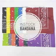 🇸🇬 Bandana Scarf Head Band Colourful Paisley Design Double-Sided Bandana Wrap Head Neck Versatile Fa
