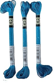 DMC Satin Floss - 8.7 Yard - Aurora Blue 1008F-995 - Bundle of 3 Skeins