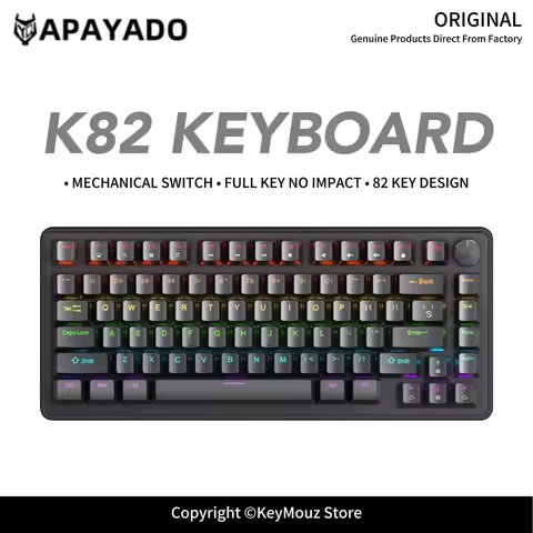 K82 Hot Swappable Wired Mechanical Keyboard RGB Backlit Multifunctional Knob Volume Control Full Ant
