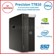 Dell Precision T7810 Desktop Workstation 2x12-Core Intel Xeon E5-2670v3 32-512 GB DDR4 New 1TB SSD Nvidia Quadro 2GB GPU Win10Pro Used 90 Days Warranty - Leinfotech