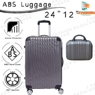 Travel Luggage Bag ABS suitcase 24 inch ready stock Plain beg bagasi