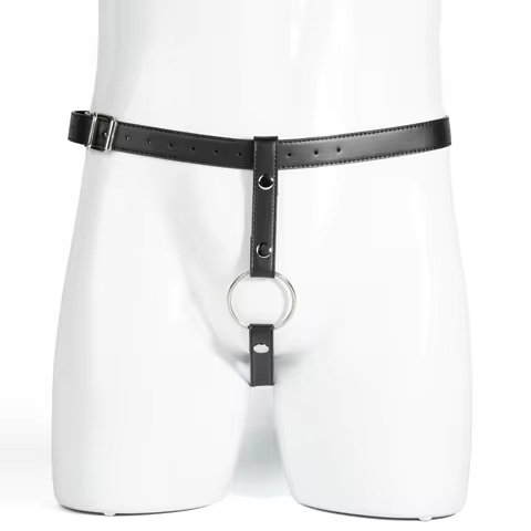Men's gay leather thong erotic pants