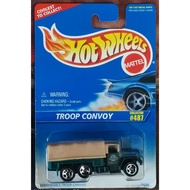 HOTWHEELS HARD TO FIND TROOP CONVOY REMOVEABLE TROOP CANVAS DIECAST MODEL + PROTECTOR