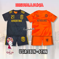 baju bola piala dunia/kaos setelan anak argentina/jersey timnas belanda