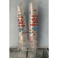 Cup / Gelas Plastik Merak Plus Datar / Oval Uk. 14 Oz, 16 Oz, 18 Oz,