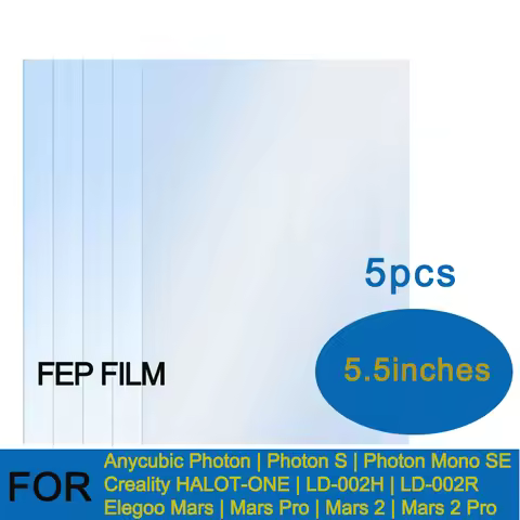5PCS FEP Film 200x140x0.1mm LCD SLA Resin Film Sheet for UV DLP 3D Printers Elegoo Mars Series Creal