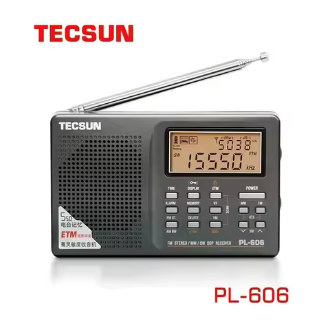 Tecsun PL-606 DSP Radio FM Stereo/MW/SW/LW Radio Receiver Digital Full-band FM Stereo Portable Radio