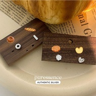 Authentic S925 Silver Cute Bakery Biscuit Stud Earrings • Hypoallergenic Piercing •  Ear Stick Post 