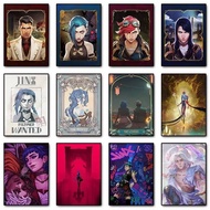 Popular Game League of Legends Arcane 鈪� Anime Characters Jinx Vi Anime Poster Canvas Painting Wall 