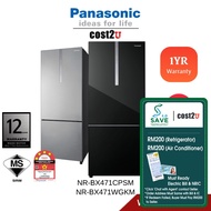 [SAVE 4.0] Panasonic 465L Inverter 2-Door Bottom Freezer Refrigerator | NR-BX471CPSM NR-BX471WGKM Fridge Peti Sejuk Ais