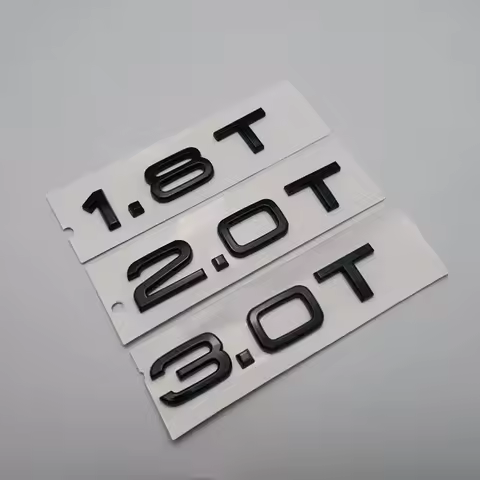 3D ABS Letters Car Styling Rear Trunk Badge 1.8T 2.0T 3.0T Emblem Logo For Audi A3 A4 A5 A6 A7 A8 Q2