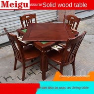 [ Stock ]foldable table Wooden mahjong table Oak Mahjong Table Four Square Multi-function Chess and Card Table Dual Purpose