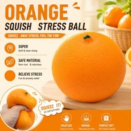 Crunchy Orange, Realistic Fruit Sque-eze Fast Rebound Stress Relief Anxiety Sensory Soft C0e4