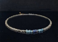 原石閃靈鑽 + 海藍寶 + 堇青石水晶頸鍊 ( HKA6000 )