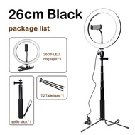 Lacyfans Lampu Halo Ring Light LED Selfie 120 LED 10 Inch with Smartphone Holder + Mini Tripod + Mon