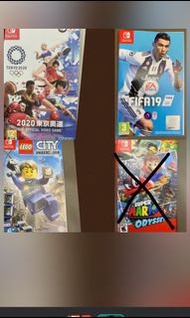 Switch games：Lego City Undercover, FIFA 19,  Olympic Games Tokyo 2020