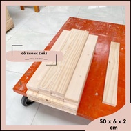 Pine wood bar 2cm x 6cm x 50cm long + smooth on 4 sides DIY, for furniture and decoration [C138]