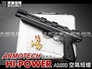 &lt;傻瓜二館&gt;ARMOTECH A1000 HI-POWER 6mm 空氣短槍 黑色 -FSA1000S