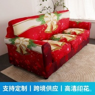 Factory Customization Christmas Red Bell Sofa Cover 3DDigital Printing Home Fabric Seat Sofa Cover