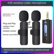 K35 Wireless Clip Microphone Adaptation Speaker 3.5 MM Aux For Intelligent Noise Cancellation Wirele