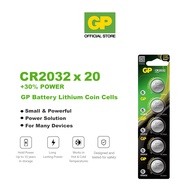GP Lithium Coin Cells Battery CR2032 [ Card of 5s x20 ] (5004LC AWI L14 EA2032C BR2332 LF1/2V LM2032
