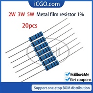 20Pcs Metal film resistor 1% 2W 3W 5W 180K 200K 220K 240K 270K 300K 330K Ohm