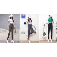 WANG WEISON SLIM FIT HIGH WAIST PLAIN LEGGINGS 8001W