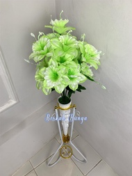 nga Amarilis Artificial aron panda 18kuntum dengan pot standing corong bunga sudut ruang tamu bunga 