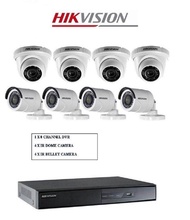 Hotdeal ( Local 2 Years Warranty ) Hikvision 8 Channel 5 Mega Pixels Turbo DVR With 4 x 5MP Dome and