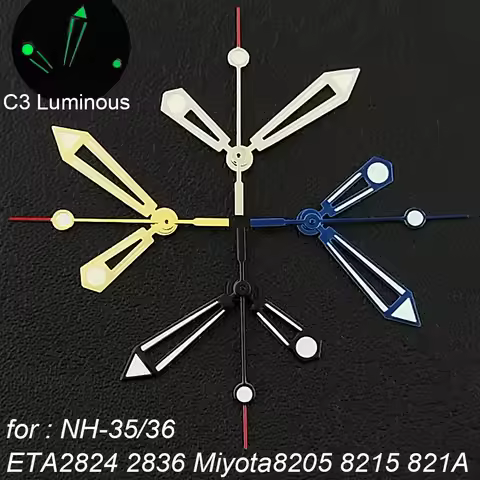 watch hands green luminous hands fit NH-35/36 3135 ETA2836 2824 Miyota8205 8215 821A Mingzhu DG2813 