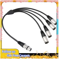 【D&F】Audio Cable 4 Way-1 XLR Single Input to Four Output Parallel Connection, 3Pin XLR 1 Female to 4