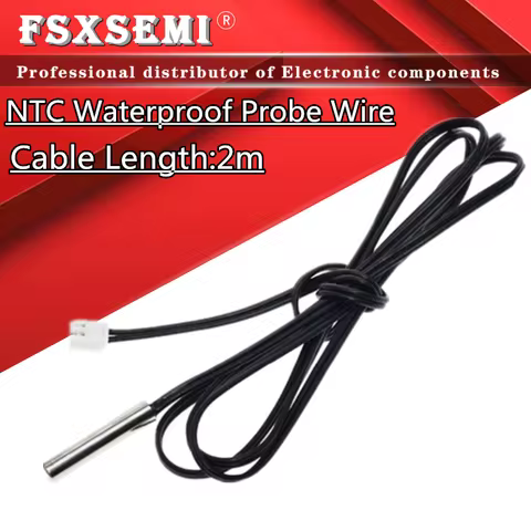Cable Length:2m 3950 3435 3470 2K 5K 10K 15K 20K 50K 100K 1% NTC thermistor Temperature Sensor for A