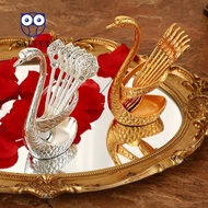 SALTYX Swan Base Stand Spoons, Stirring Mixing with 6 Spoons Swan Spoons, Table Decoration Elegant C