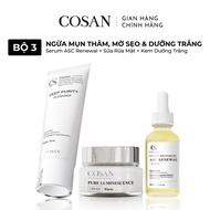 Set of 3 products to prevent acne, dark spots, fade scars and whiten Cosan skin including Serum 30ml