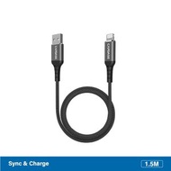 金屬質感 2.4A USB-A 轉 Lightning (MFi認證) (1.5米) #HCCB-M10G1